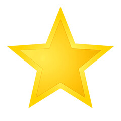 Shiny yellow star badge on white background conveying excellence