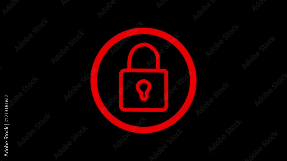 Aufkleber lock gradient icon animation. blue and green color.4k motion animation. neon dynamic lock icon anima