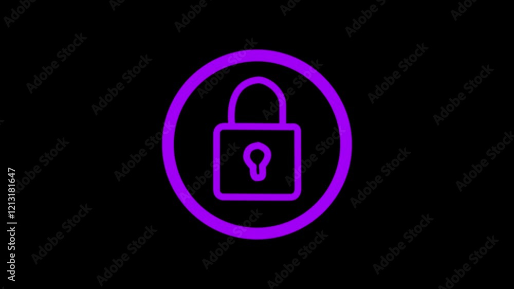 Aufkleber lock gradient icon animation. blue and green color.4k motion animation. neon dynamic lock icon anima