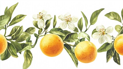 Rustic Orchard Citrus Blossoms and Aged Ephemera Collage for Artistic Projects