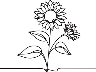 Sunflower Line Art Vectors to Enhance Your Creative Projects
