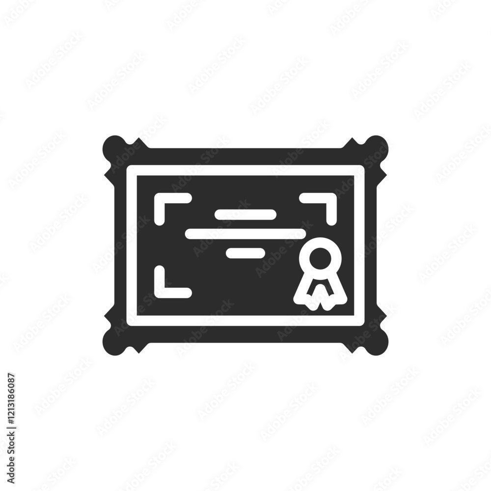 Poster displayed certificate solid icon vector design good for web or mobile app