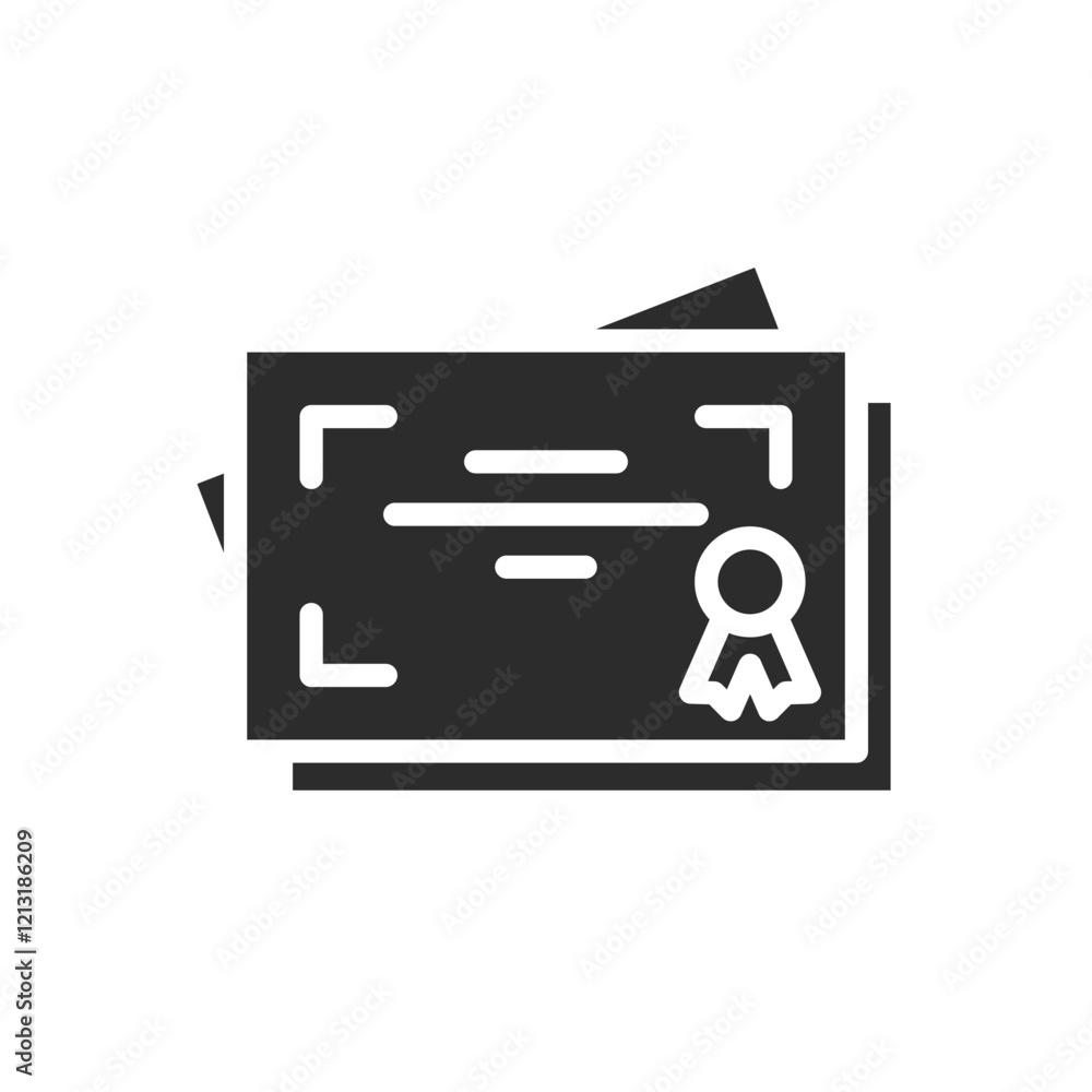 Poster displayed certificate solid icon vector design good for web or mobile app