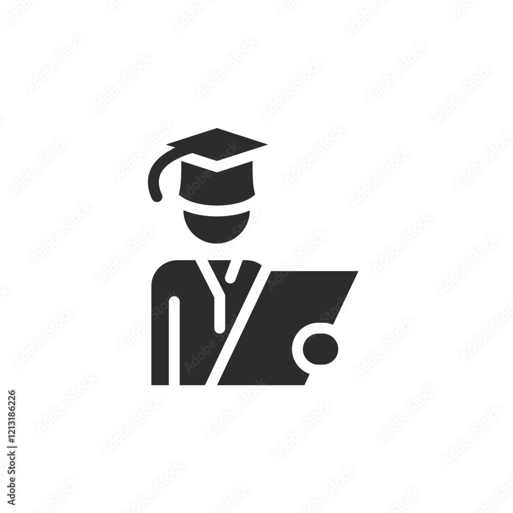 Poster diploma solid icon vector design good for web or mobile app