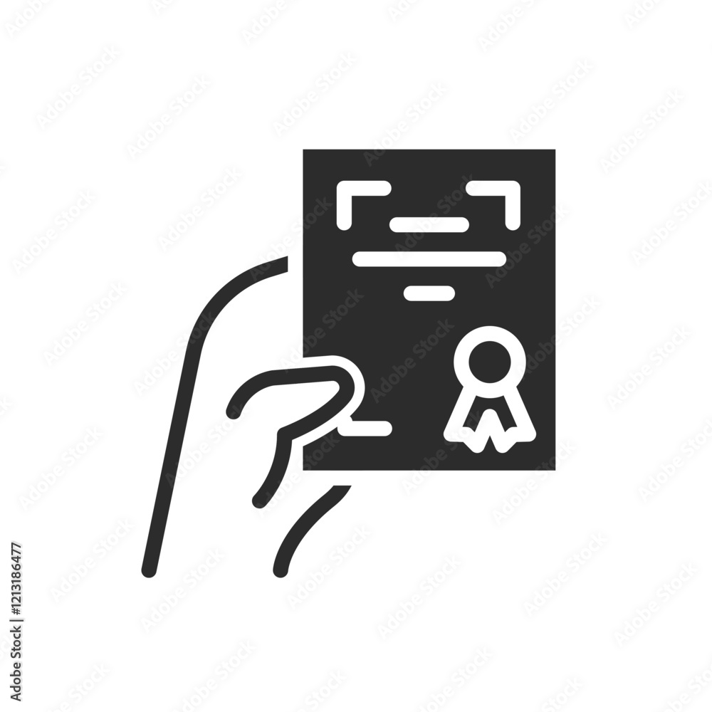 Poster displayed certificate solid icon vector design good for web or mobile app