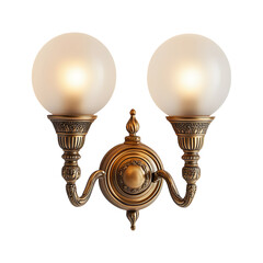 Wall-Mounted Sconces with Frosted Glass Globes on transparent background