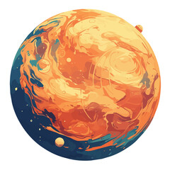 Exoplanet Atmosphere – Cosmic Watercolor Vector Illustration, Alien World Design, Space-Inspired Artwork, Mysterious Exoplanet Atmosphere Vector.  
