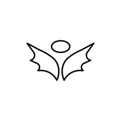 angel wing icon black and white vector sign
