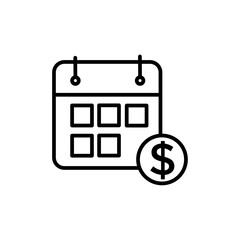 Annuity due icon black and white vector sign
