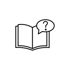 book with question mark icon black and white vector sign
