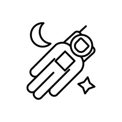 Cosmonaut icon black and white vector sign