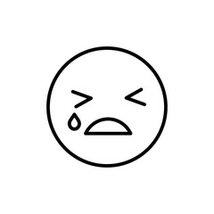 Desperate emoji icon black and white vector sign