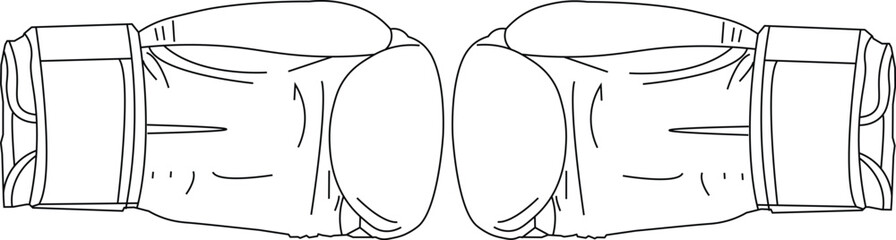 the line art illustration of the gloves for sport called boxing