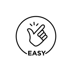 Easy icon black and white vector sign