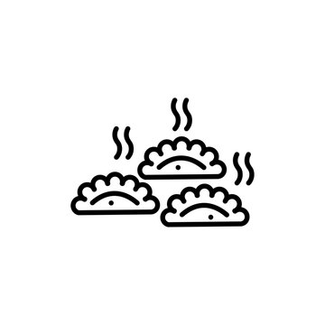 recommend clip art: dumplings icon black and white vector sign