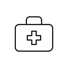 Emergency kit icon black and white vector sign