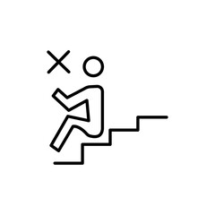 Fail or failure icon black and white vector sign