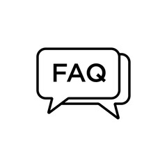 Naklejka premium FAQ icon black and white vector sign