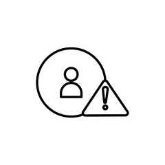 Fake account icon black and white vector sign