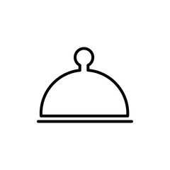 Food Tray and Cover icon black and white vector sign