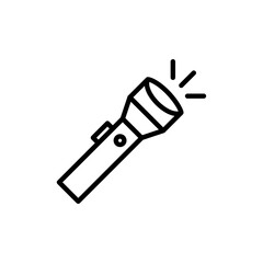 Flashlight icon black and white vector sign