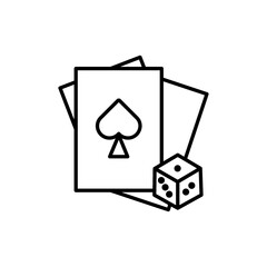Gambling icon black and white vector sign