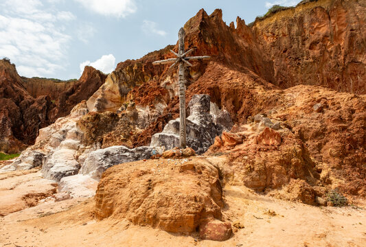 View of Praia de Tambaba beach, Costa do Conde. Beautiful Brazilian northeast beach.	