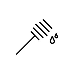 honey dipper icon black and white vector sign
