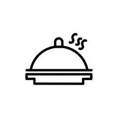 Obraz premium Hot meal icon black and white vector sign