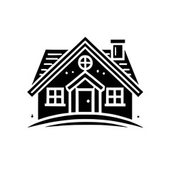 Modern House Illustration: Simple Black and White Home Design