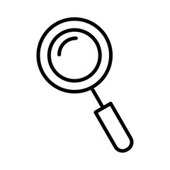 Magnifying glass icon black and white vector sign