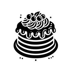 A delectable layered cake, adorned with whipped cream and blueberries, a delightful dessert for any occasion. Indulge in its sweetness and rich flavors!