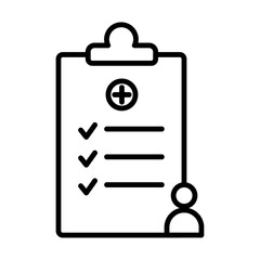 Medical report icon black and white vector sign