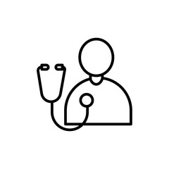 Medical check-up icon black and white vector sign