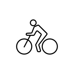 Obraz premium Man on bicycle icon black and white vector sign