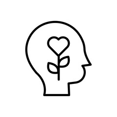 Mental Health icon black and white vector sign