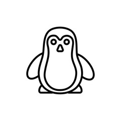 Penguin icon black and white vector sign
