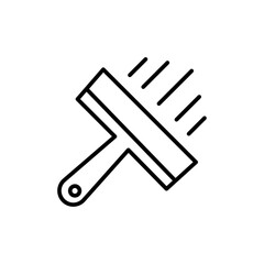 Plastering process icon black and white vector sign