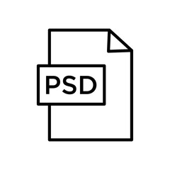 PSD File Format Icon black and white vector sign