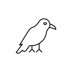 raven icon black and white vector sign