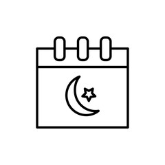 Ramadan Calendar Icon black and white vector sign