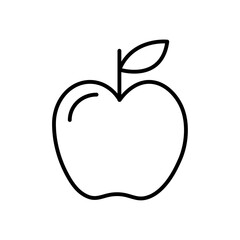 Red apple icon black and white vector sign