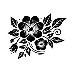 Elegant Black and White Floral Design: A Classic Botanical Illustration. Perfect for home decor, invitations, and more.