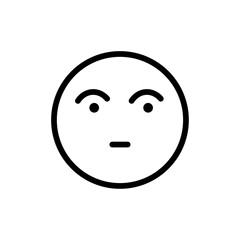 Shocked face icon black and white vector sign