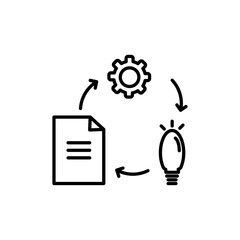 Solution, solve icon black and white vector sign