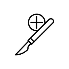 surgery icon black and white vector sign