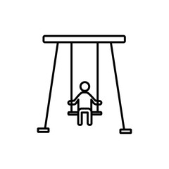 swing icon black and white vector sign