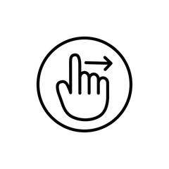 Fototapeta premium Swipe right icon black and white vector sign