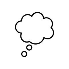 Thinking bubble icon black and white vector sign