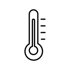 Thermometer icon black and white vector sign